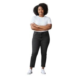 Madewell Women's‎ Black High-Rise Slim Crop Boyjean 36 (22 US) TALL